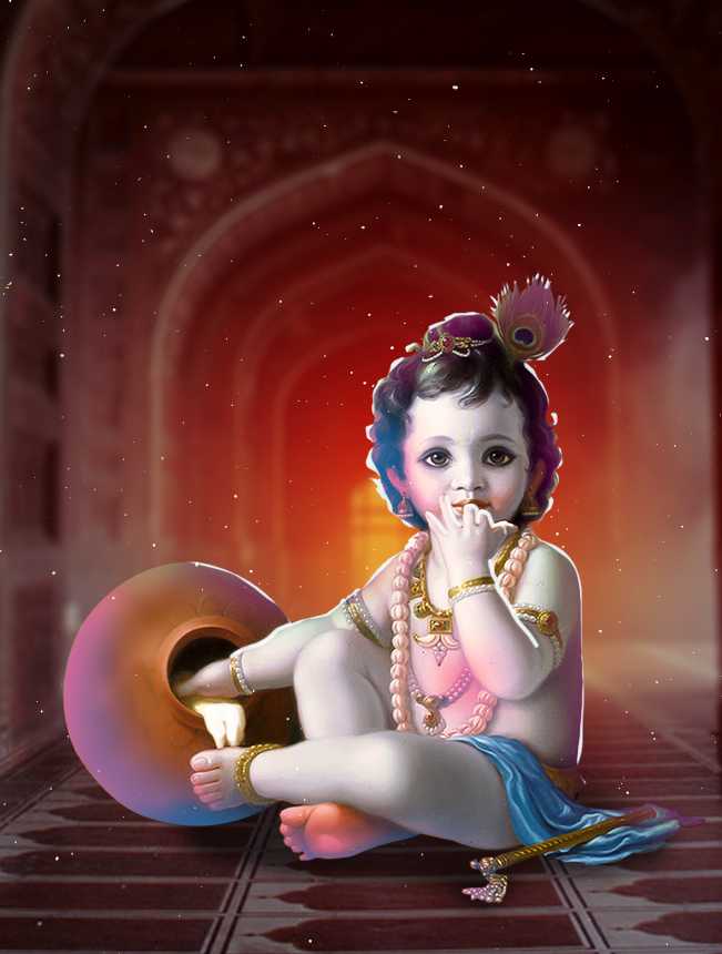 M&M - Divine Gifts Marble Dust Nandha Gopal Statue Bal Krishna on Lotus  Flower Idol